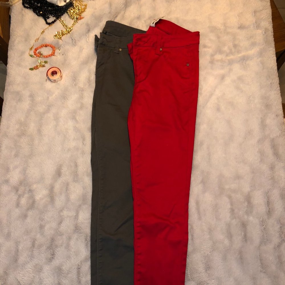 1 Pair Of Gray And 1 Pair Of Red Pants - image 1